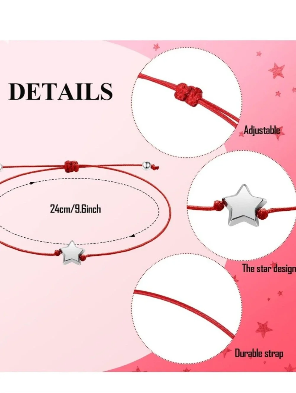 Kids Star Charm Adjustable Cord Bracelets - Multicolor Pack